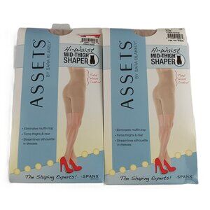 Spanx Assets Women's Hi-Waist Mid Thigh Shaper 2 Pack Size 1 Nude Slimming